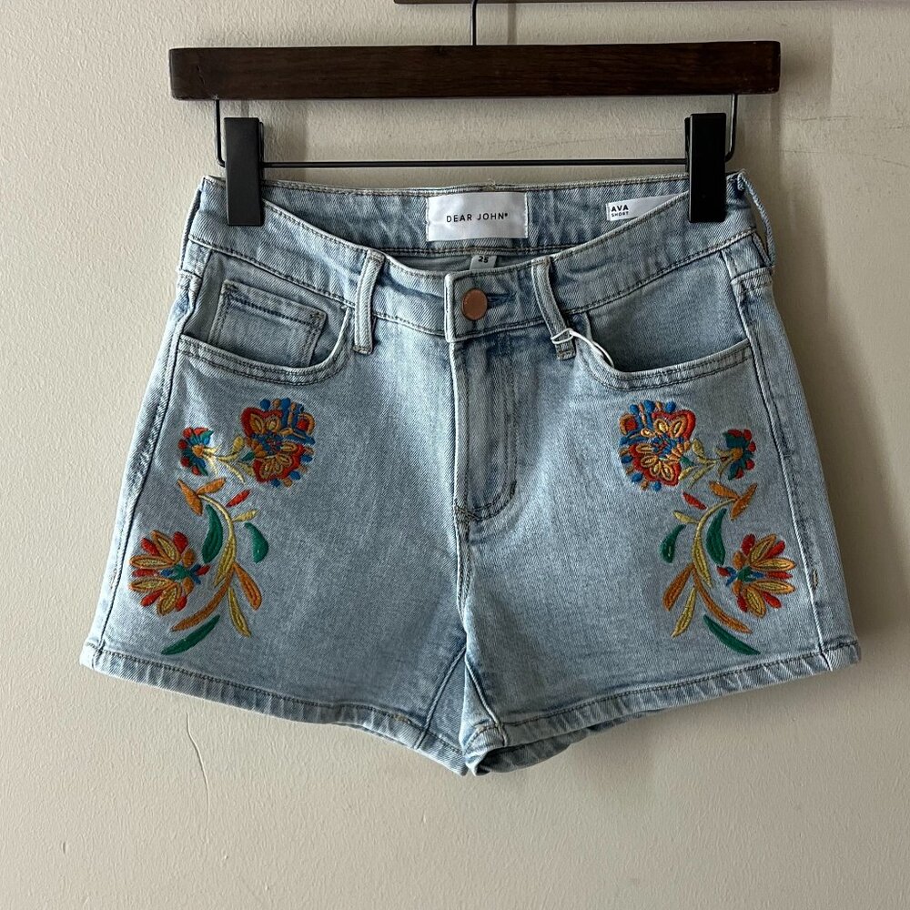 Dear John - Ava Tullamore Mid Rise Embroidery shorts
